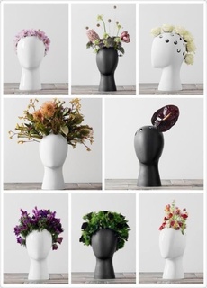Kopf Vase Mutter Kunst Mode Blumentopf Krug Garten 3d print model - Mito3D