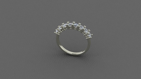 fascia per capelli 8 diamanti 3mm gioielleria anelli 3d print model - Mito3D