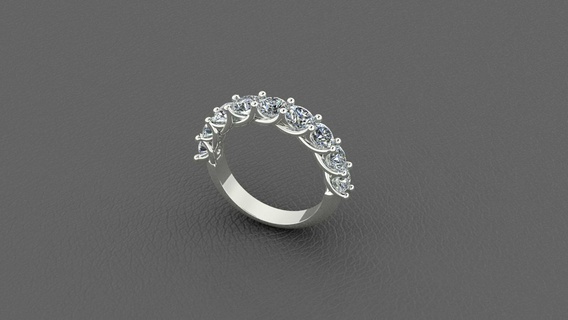 fascia per capelli 9 diamanti 4mm gioielleria anelli 3d print model - Mito3D
