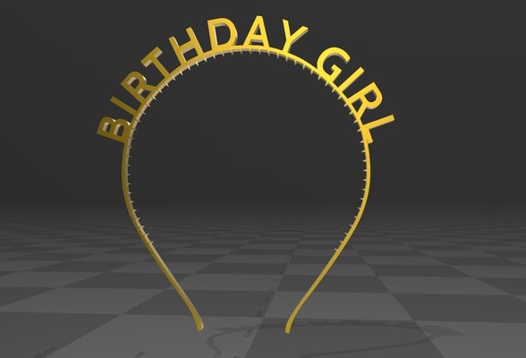 headband birthday girl 3d print model - Mito3D
