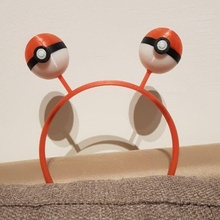 arco cabelo pok seg bola gadget estufa cabeça Pokémon pokebola 3d print model - Mito3D