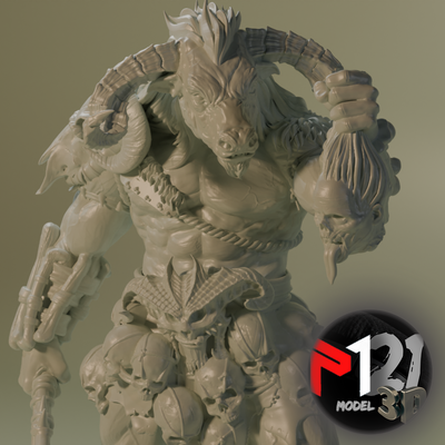 headhunter minotaur dragon rpg collectible model 3d stl ded table game dungeons dragons adventure monster miniature games file 3d print model - Mito3D