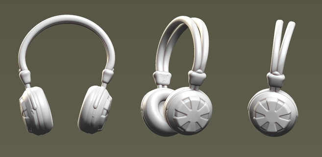 headphone headset 3dprinted formlabs dlp toy earphone miniature sonic plastic 3dmodel hardsurface 3d print model - Mito3D