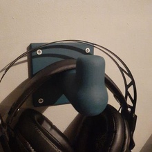 headphone hanger headphones wall stand 3d print model - Mito3D