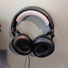 headphone hanger hidden wall mount 3m command strips headphones holder hook screw organization 3d print model - Mito3D