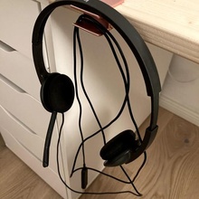 headphone headset holder office desktop cable 3d print model - Mito3D