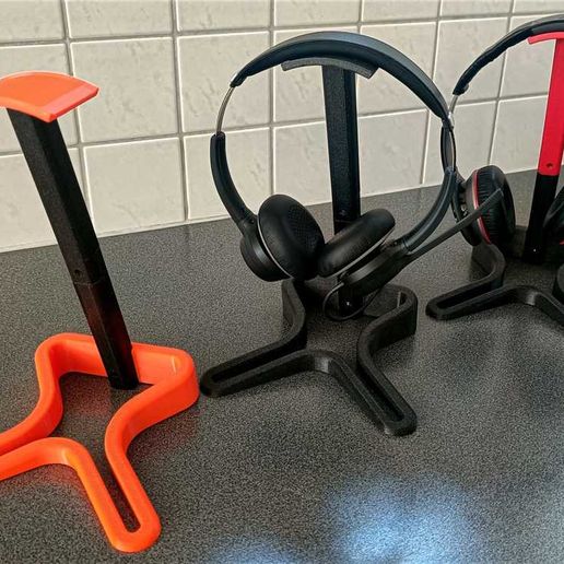 headphone holder stand gadget headphones headset music audio 3D print model - Mito3D