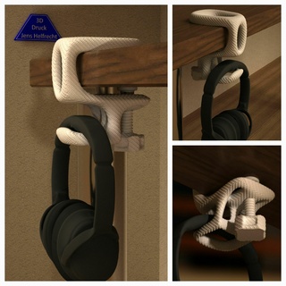 auricular soporte mesa montar modelo 3 auriculares Arte diseño orgánico biónico 3d print model - Mito3D