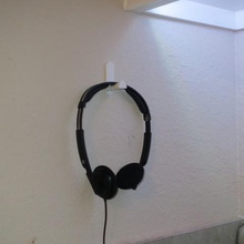 headphone peg command strip home office 3d print model - Mito3D
