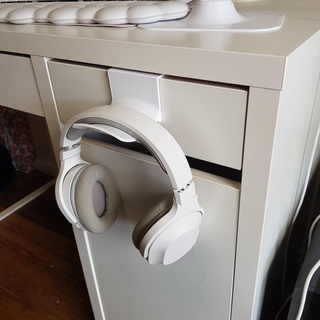 casque musique supporter porte tiroir mur monté jeu pc écouteurs bureau 3d print model - Mito3D