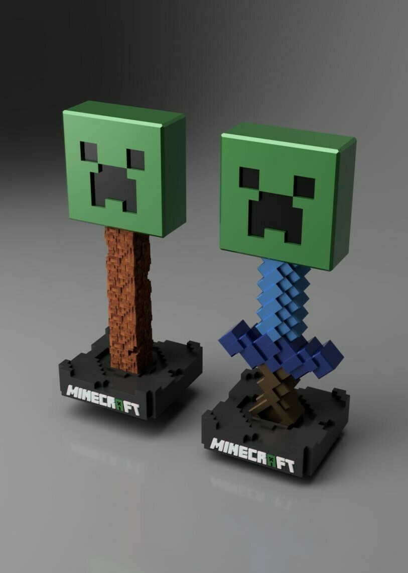 headphone stand 3d model printing inspired by minecraft print gamer headphones creeper 3D print model - Mito3D