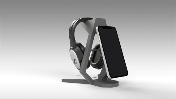 Kopfhörer Stand iPhone magsafe kabellos Ladegerät Docking Bahnhof Laden Gaming Apfel 3d print model - Mito3D
