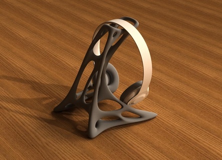 Kopfhörer Stand organisch Modell 2 glatt Oberfläche Ausführung Kopfständer Kunst parametrisch Design bionisch 3d print model - Mito3D