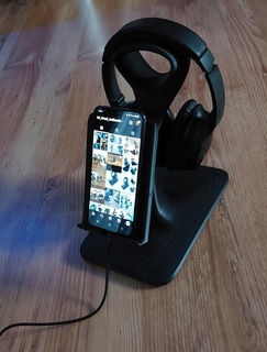 casque musique supporter téléphone modèle 13 art conception 3d print model - Mito3D