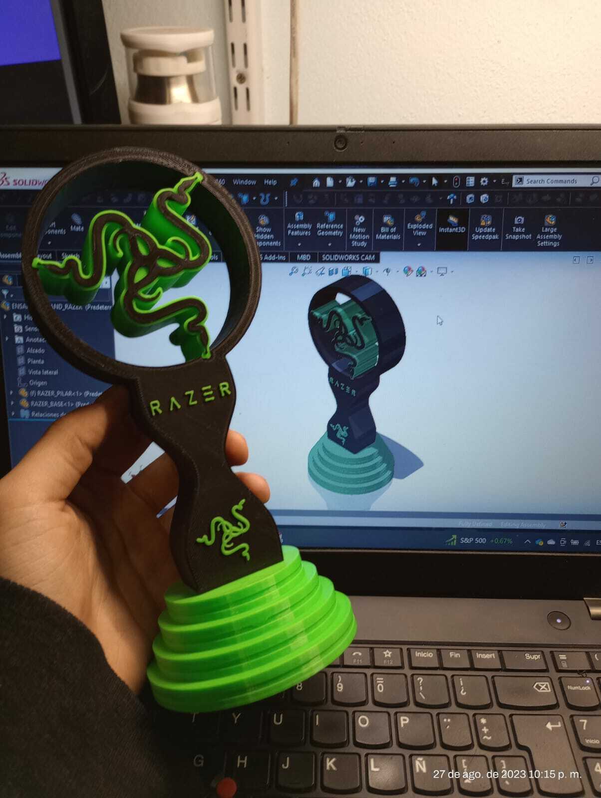 headphone stand razer set unsupported withoutsupport 3D print model - Mito3D