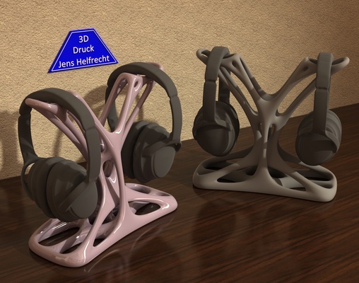 headphone stand twins organic- model 16 - smooth surface headphonestand art parametric design organic bionic 3d print model - Mito3D