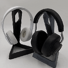 headphone stand versions gadget music audio functional decoration tech office desk hybrid triangular 3d print model - Mito3D