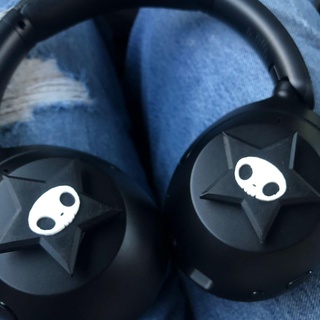 headphones accessory accessories gadgets art cyberpunk skull earphones star 3d print model - Mito3D