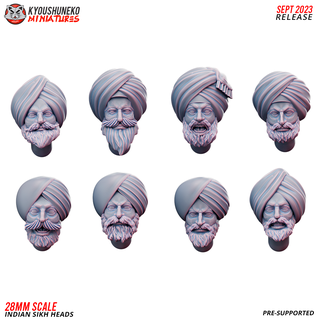 heads - indian sikh infatry ww2 Game india war world kyoushuneko 3d print model - Mito3D