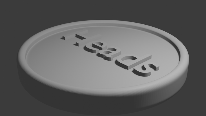heads tails coin 3d print model - Mito3D