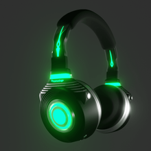 headset green gadget headphones soft glass black slick fashion cool 3d print model - Mito3D
