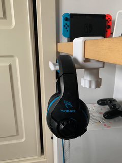 headset holder blender 3d printer headphones earphones tidy workplace gaming working 3d print model - Mito3D