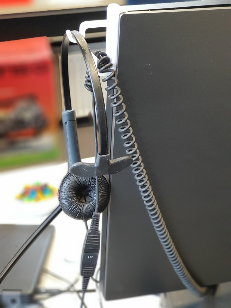 headset support hook dell u4919dw monitor hanger holder mount 3D print model - Mito3D