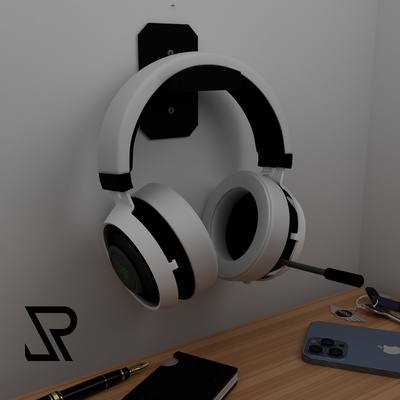 auriculares pared montar hogar casa soporte 3d print model - Mito3D