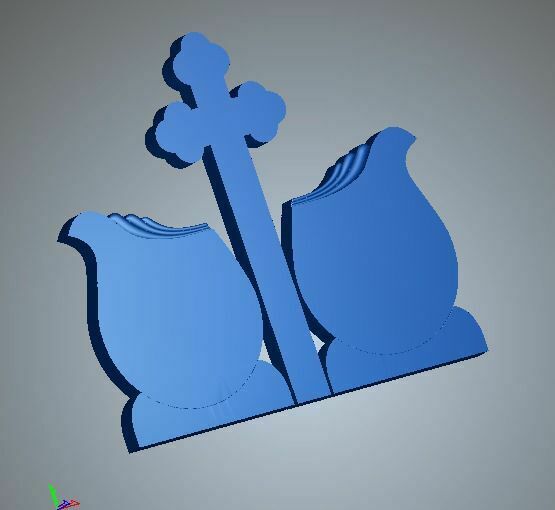 Grabstein 3d stl 3 piece 3D print model - Mito3D