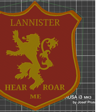 hear me roar home game thrones set lannister house shield decoration 3d print model - Mito3D