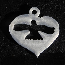 heart-bird pendant jewelry pendant bird heart 3d print model - Mito3D