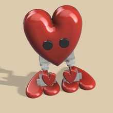 coração-bot jogo brinquedo o dia dos namorados brinquedos robô controle remoto de telefone móveis coração bot controlador bluetooth arduino 3d print model - Mito3D
