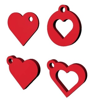 heart shaped clé anneaux 3d print model - Mito3D