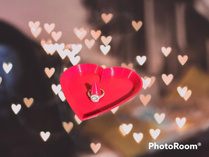 heart shaped yüzük Kulp destek takı tabak mücevher kalp sevgililer hediye organizasyon 3d print model - Mito3D