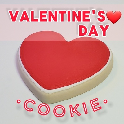 heart-shaped sugar cookie royal icing valentine's day delicious desserts cookies sweets treats baking baked bakery goodies play playhouse kids props display 3d print model - Mito3D