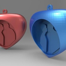 2 kalp takı 3d print model - Mito3D