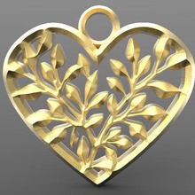 coração jóias pingente plantas 3d print model - Mito3D