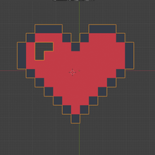 heart 8 bits love cute gift geek valentine's day 3d print model - Mito3D