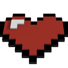 heart 8 bits art 8bit minecraft valentine's day valentines gifts 3d print model - Mito3D