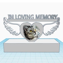 heart angel wings stand loving memory special remembrance commemoration memorial gift 3d print model - Mito3D
