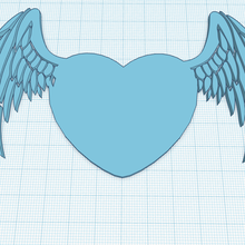 cœur ange ailes 3d print model - Mito3D