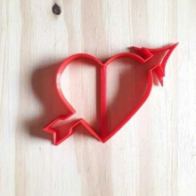 heart arrow - cookie cutter valentine's day lovers fondant clay february 14th love 3d print model - Mito3D