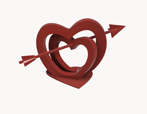corazón flecha 3d modelo arte 3dmodel love3d 3dart arte digital corazon diseño 3dsculpting valentine3d amor s 3dartist cupidoflecha 3dheart 3dartwor 3d print model - Mito3D