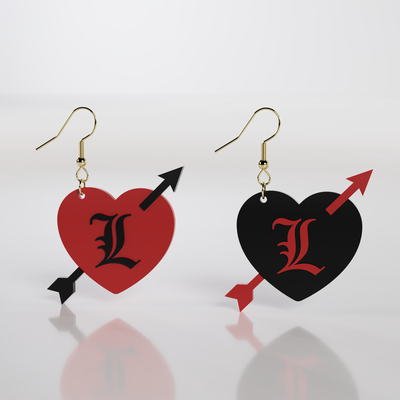 heart arrow earrings cool daily earring fashion fusion 360 gift valentines day love valentine valentinesday gifts 3d print model - Mito3D