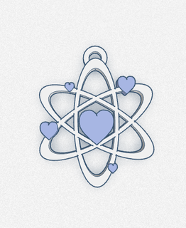 cuore atomo orecchini fisica chimica in sospeso atomi gioielleria scienza cuori 3d print model - Mito3D