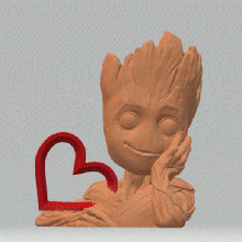 kalp bebek Groot Aşk Sanat oyuncak 3d print model - Mito3D