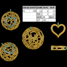 heart ball jali pendant jewelry 3d print model - Mito3D