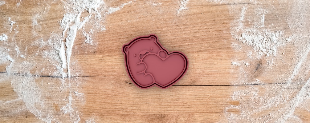 cuore orso biscotto taglierina carina collezione frese muffa biscotti orsi animale animali abbraccio 3d print model - Mito3D