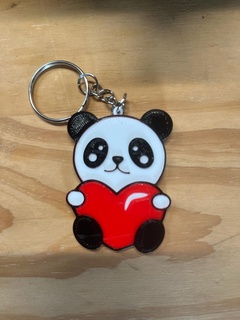 heart bear keychain teddy panda 3d print model - Mito3D