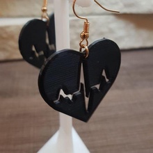 cuore battere orecchino gioielleria battito cardiaco moda elegante orecchini 3d print model - Mito3D